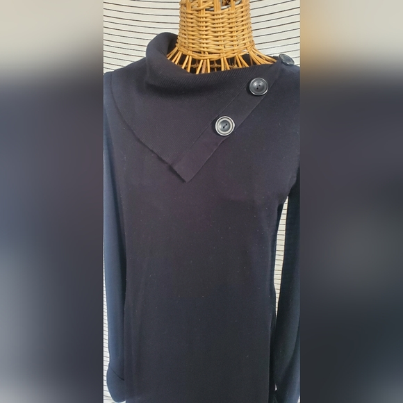 Black AB Studio Sweater Dress Botton Collar large - Picture 3 of 6